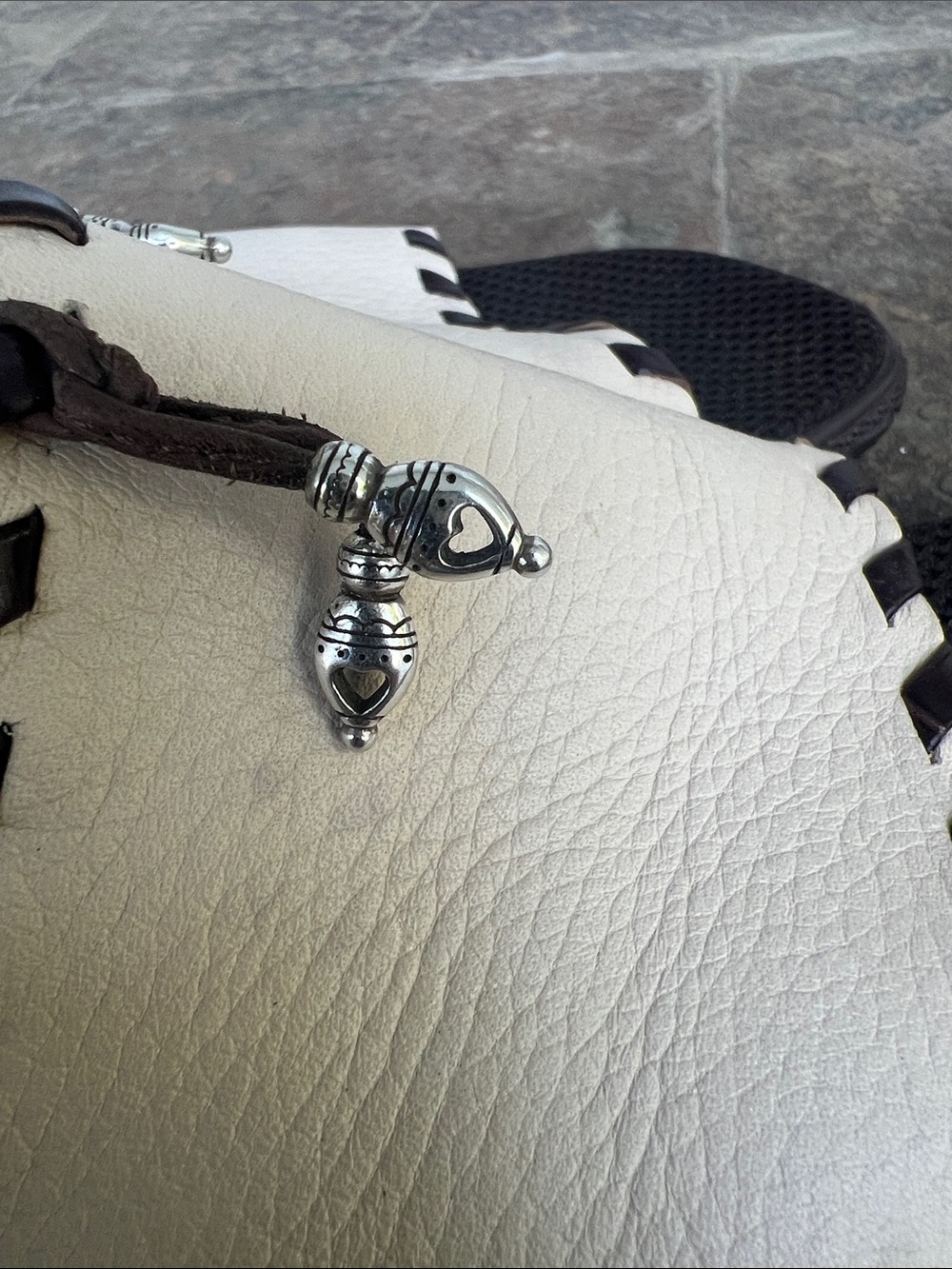 Brighton Cream Leather Slip-On Mules with Braided Trim - Picture 4 of 12